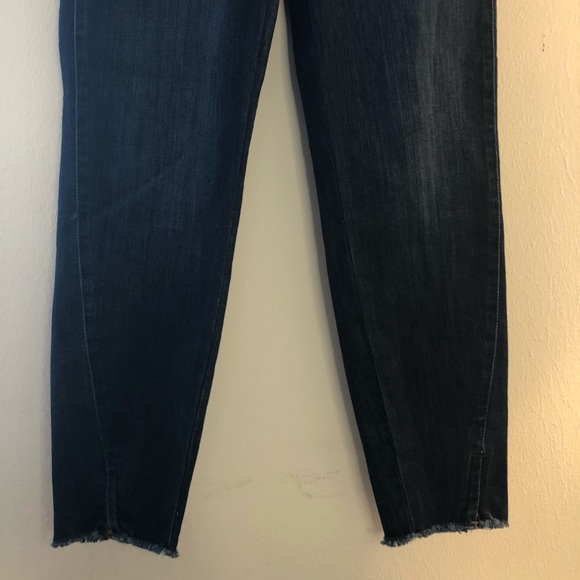 KanCan Jeans Skinny Jeans Dark Wash Fringe & Zipper Hem Sz 9/28 BNWT Style 7285D - Picture 5 of 13